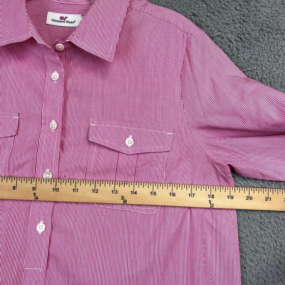 VINEYARD VINES Women Pink Check Button Down Shirt 100% Cotton Size 8 - Picture 6 of 9
